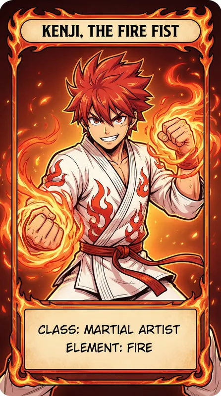 烈焰拳师角色卡片——51动漫精选动漫角色